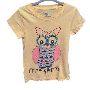 Kids Yellow Owl Graphic T-Shirt